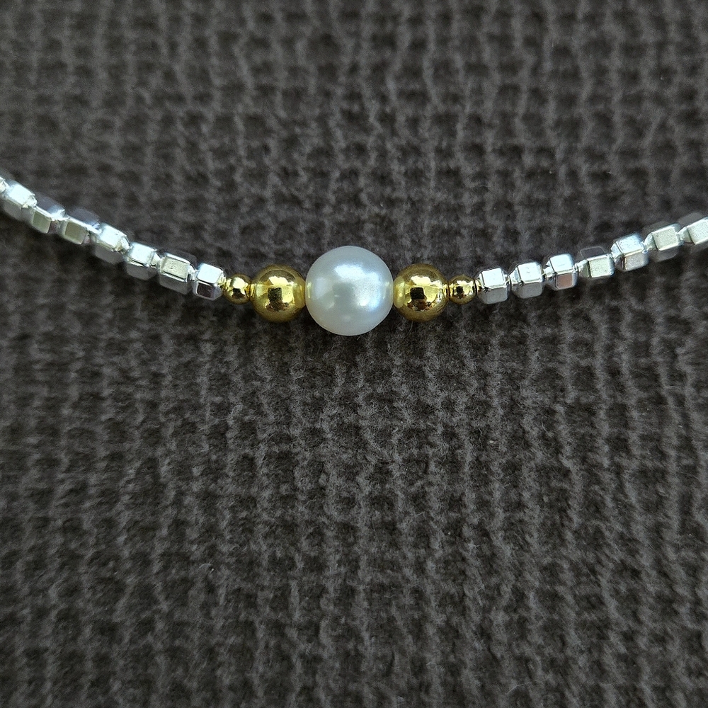 Iris & Lily Freshwater Pearl and Silver🤍 Blocks Necklace- NWT - Picture 15 of 16